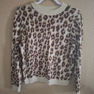 Cheetah Print Sweater Medium